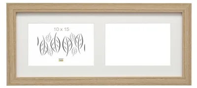 Fotolijst 2 Fotos horizontal 10x15 cm Holzrahmen Silber