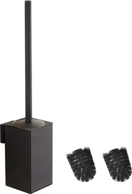 Produktbild von Wandmontierter quadratischer Toilettenbürstenhalter schwarz Edelstahl