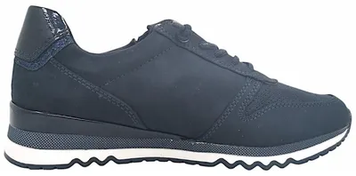 Imagen del producto de Zapatos de mujer de la marca Marco Tozzi, tipo mocasín, con cordones, de color azul, para uso casual
