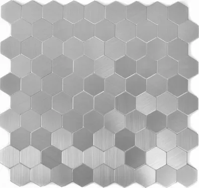 Produktbild von Mosaikfliese selbstklebend Aluminium silber metall Hexagon metall MOS200-22MHX