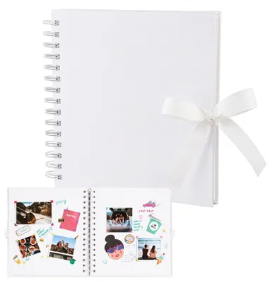 DIY-Fotoalbum 20,5×20,5 cm, 20 Blatt, 40 Seiten, Kraftpapier, Weiß