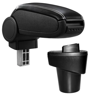 Image de Accoudoir central en cuir noir, coutures blanches, pour Citroën C1 II / pour Peugeot 108