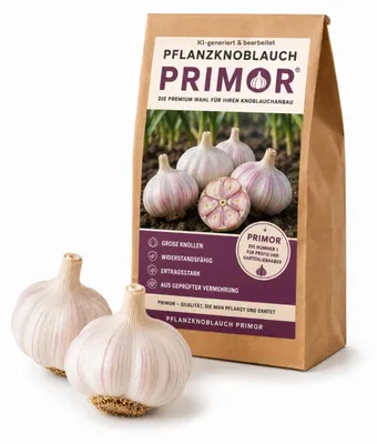 Produktbild von Pflanzknoblauch Primor 3 Knollen – aromatischer Knoblauch zum Anpflanzen