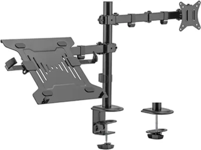 Obrázek produktu pro Držák monitoru Brateck LDT66-C024ML jedno kloubové rameno + jeden držák laptopu vedle sebe