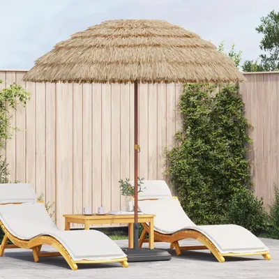 Image de Parasol de plage vidaXL Nature 205 x 205 x 210 cm en polyester et acier