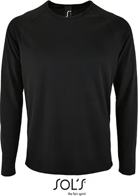 Immagine prodotto di SOLs 02071 | Maglietta sportiva a maniche lunghe da uomo - Colore: Nero - Taglia: XL