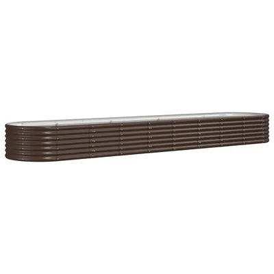 Obrázok produktu pre vidaXL Zvýšená posteľ Pozinkovaná oceľ 368x80x36 cm Hnedá