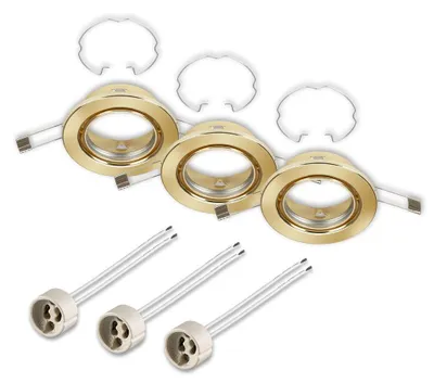 Produktbild von Einbauleuchte Einbaulampe 3er Set GU10 schwenkbar IP23 Ø8,6 cm Gold Briloner