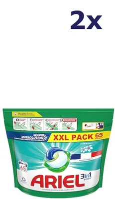 Produktbild von 2x Ariel 3-in-1-Kapseln – 65 sc 1332,5 g – „Morgentau“ Waschmittel