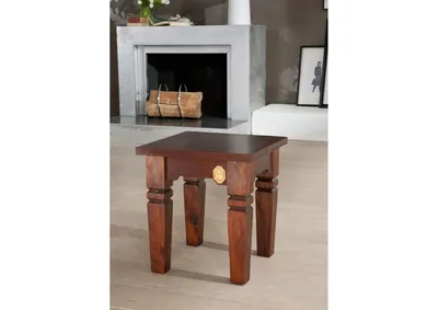 Produktbild von MASSIVMOEBEL24 Hocker Akazie 42x42x45 nougat lackiert OXFORD #601