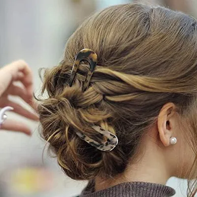 Produktbild von 2 Stück U-förmige Haarnadeln aus Acetat für French Twist und französische Hochsteckfrisuren