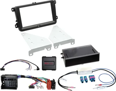 Immagine prodotto di Kit 2 DIN con vano portaoggetti compatibile con veicoli Seat/Skoda/VW SWC/antenna
