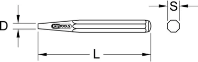 Obrázek produktu pro KS Tools Drift with hollow tip, Ø 1mm 1620461