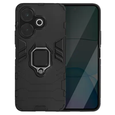 Produktbild von Avizar, Xiaomi Redmi 13 stoßfeste Handyhülle mit Ring-Halterung, Schwarz