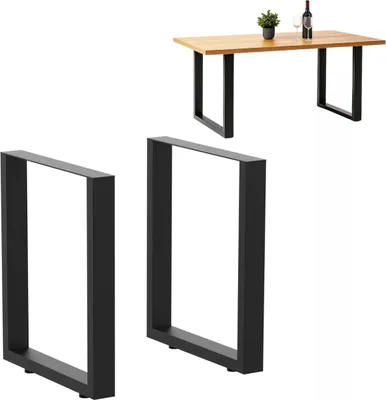 Obrázok produktu pre DanDiBo 2x nohy stola kovové čierne 72 x 62 cm rám stola výškovo nastaviteľný 96662 nohy stola nohy nábytku stolové bežce nohy jedálenského stola