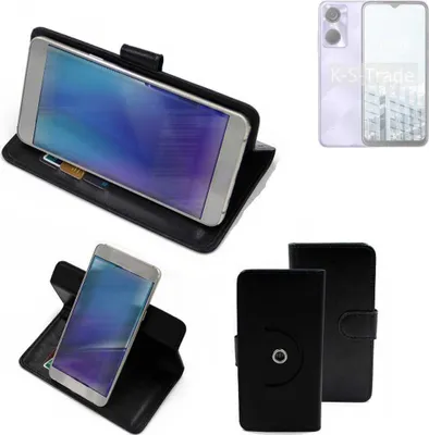 Produktbild von K-S-Trade® Case Schutzhülle Handyhülle kompatibel mit Tecno Pop 6 Flipcase Smartphone Cover Handy Schutz Tasche Klapphülle Walletcase schwarz (1x)