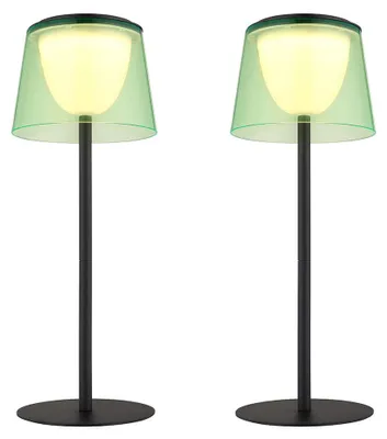 Produktbild von 2er Set LED Tischleuchte, Innen Außen, Akku, Touchdimmer, H 34 cm