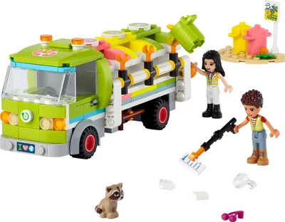 Produktbild von LEGO 41712 Friends Recycling-Auto, Lernspielzeug für Kinder, Jungen und Mädchen ab 6 Jahren, Spielzeug-Müllwagen mit Emma und River Mini-Puppen