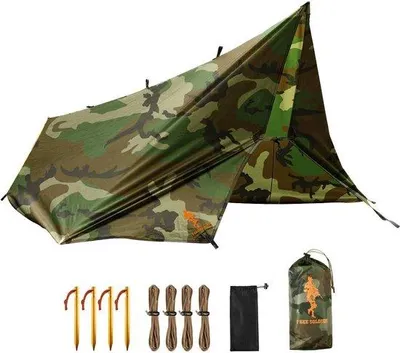 Produktbild von Famanu Campingzelt 3 x 3,2 m - Wasserdicht, UV-beständig, Camouflage