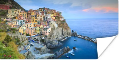 Produktbild von MuchoWow® Poster Beleuchtetes Dorf Manarola in den Cinque Terre 40x20 cm - Poster für die Wand - Poster Schlafzimmer