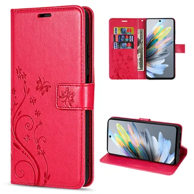 Produktbild von Hülle für ZTE Blade A75 Handy Tasche Handyhülle Hülle Schutzhülle Klapphülle Rot