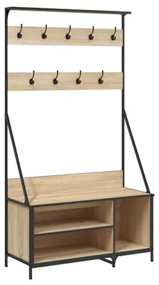 Zdjęcie produktu dla vidaXL Wieszak na ubrania z półką na buty dąb sonoma 100x41x184 cm