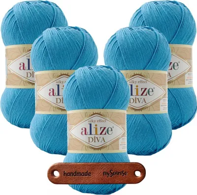 Produktbild von 5 x ALIZE Diva 245 Sochi Blue mit Label