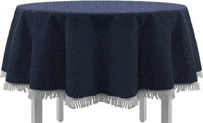 Produktbild von Gartentischdecke Rund Ø 160 cm Blau mit Fransen