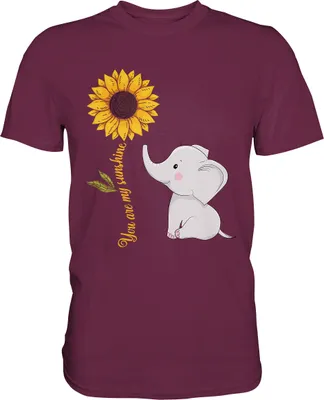 Produktbild von Elefant Sonnenblumen T-Shirt Gärtner Geschenk – Burgundy / S