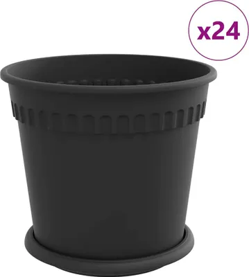 Produktbild von Blumentöpfe 24 pcs Schwarz Ø 19 x 16 cm Kunststoff