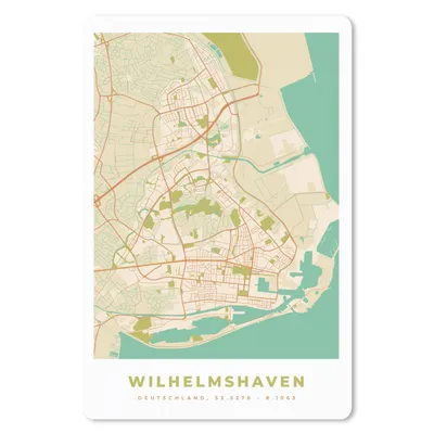 Produktbild von MuchoWow® Mauspad Mousepad Wilhelmshaven - Vintage - Karte - Stadtplan 40x60 cm - Mousepads - Maus Mat - Pad - Mausunterlage - Schreibtisch Accesoire