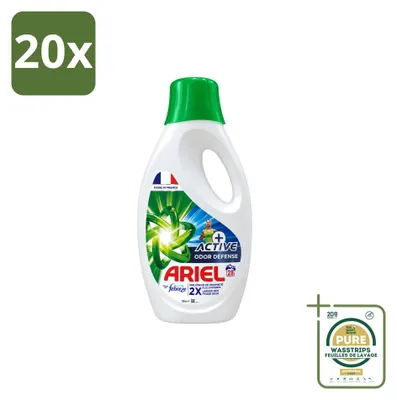 Produktbild von 20 x Ariel Active Odor Defense Flüssigwaschmittel - 1,26 L - Vorratspackung - 20 Stücke