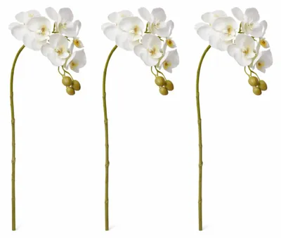 Produktbild von LAYBA Künstliche Orchideen Zweige Weiß, 3er Set