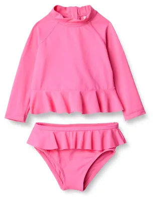 Produktbild von A. Essentials Baby - Mädchen Langarm-Rashguard-Schwimmset Mit Rüschen, Intensive