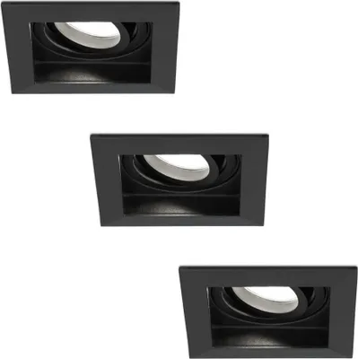 Produktbild von hoftronic LED Einbaustrahler 3x 4W 345lm 6500K Schwarz IP20 Dimmbar Schwenkbar