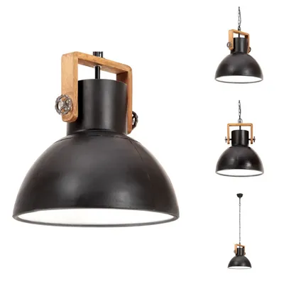 Obrázok produktu pre vidaXL Závesná lampa v priemyselnom štýle 25 W čierna okrúhla 40 cm E27 - Svietidlá