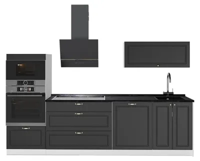 Produktbild von Küchenzeile Vicco Fame-Line Anthrazit-Gold Landhaus/Weiß 280 cm, AP Anthrazit, Model 64707