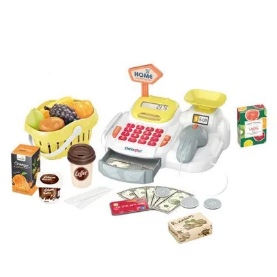 Produktbild von Spielzeug Supermarktkasse und Einkaufskorb – Mit Licht und Ton | Inkl. 36 Teile