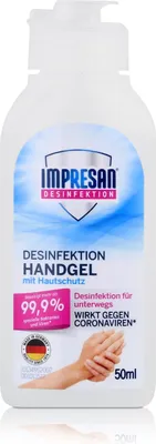 Zdjęcie produktu dla Impresan, Żel do dezynfekcji rąk, 50ml (PRODUKT Z NIEMIEC)