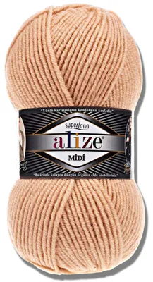 Productafbeelding van Alize 1x 100g Superlana Midi garen, effen kleur, geschikt voor haken en breien (502)