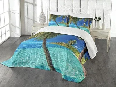 Productafbeelding van Beddengoed - Gewatteerd - 170 x 220 cm - Turquoise