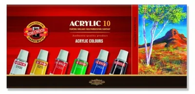 Obrázok produktu pre Sada akrylových farieb KOH-I-NOOR / 10 x 16 ml