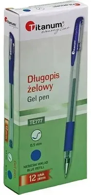 Obrázok produktu pre Gélové pero 0,5 mm, modré (12 ks) – Titanum