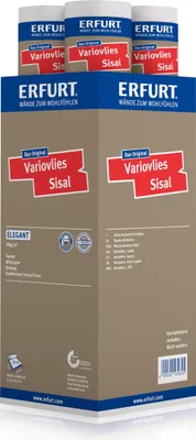 A product display showing rolls of wallpaper and their packaging.