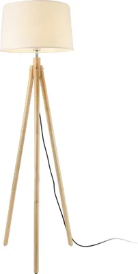 Produktbild von Stojacia lampa 153cm stojanová lampa kov drevo biela [lux.pro]