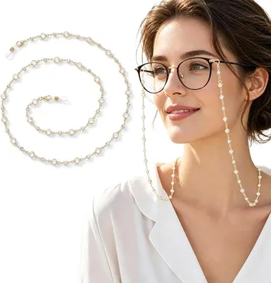 Imagen del producto de Cadena para gafas, de metal con silicona antideslizante, ajustable, para gafas