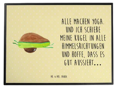 Produktbild von Mr. & Mrs. Panda Schreibunterlage Avocado Yoga - Gelb Pastell - Geschenk, Tischunterlage, Bauch, Haha, schreibtischunterlage, schreibtischunterlagen, Hilfe, tischpad