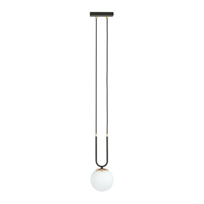 Zdjęcie produktu dla Lampa wisząca Emibig 1xE14 40W GLAM 1 BLACK/OPAL 1112/1