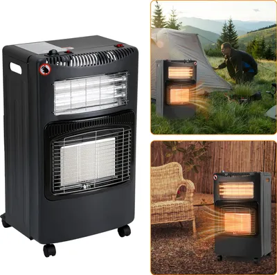 Image de Jayseuw Chauffage radiant à gaz Chauffage à gaz 4200 watts y compris tuyau, brûleur céramique infrarouge, bouteilles de gaz butane ou propane jusqu'à 15kg