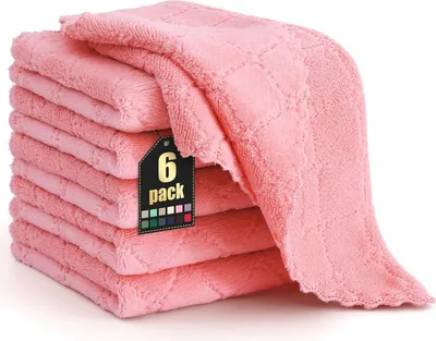 Produktbild von Famanu Reinigungs- und Microfasertücher - 6 Stück, 30 x 30 cm, rosa